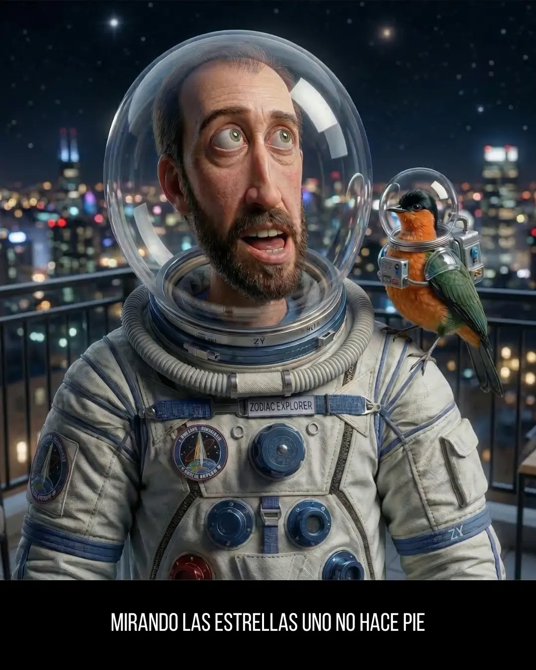 Mirando las estrellas uno no hace pie